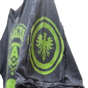 Affliction Men's Graphic Tee Neon Green Skull Wings